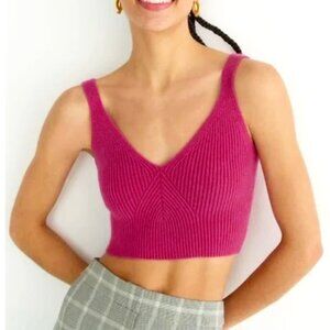 JCREW Collection cashmere cropped sweater-tank in ribbed yarn